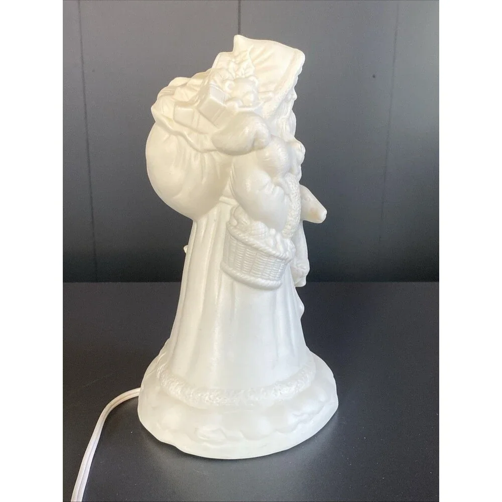 Vintage Santa w/ Reindeer Christmas Light Bisque 9